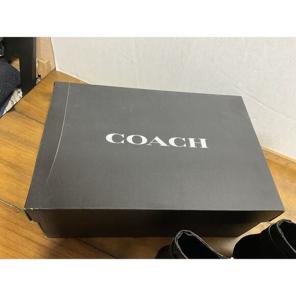 Coach Signature DENI LTR-SIG Bootie Black Size 6 B Coated Canvas Leather - Picture 2 of 12